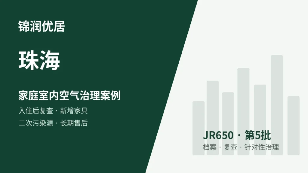 锦润优居珠海入住后复查 / 新增家具 / 二次污染源 / 长期售后型案例